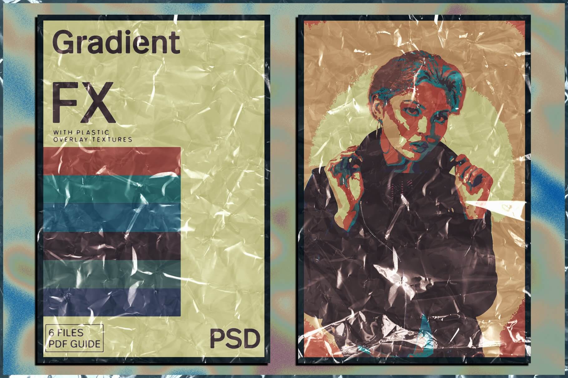 创意渐变塑料FX效果PSD模板