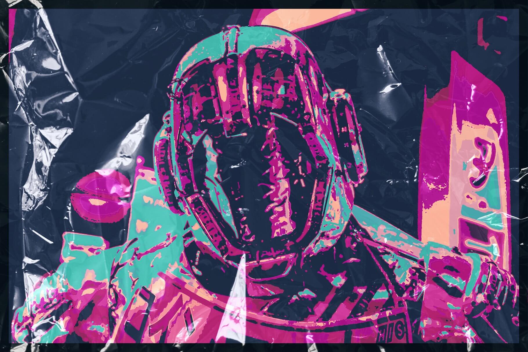 创意渐变塑料FX效果PSD模板