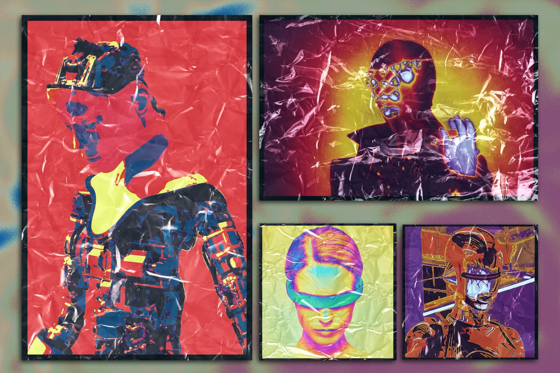 创意渐变塑料FX效果PSD模板