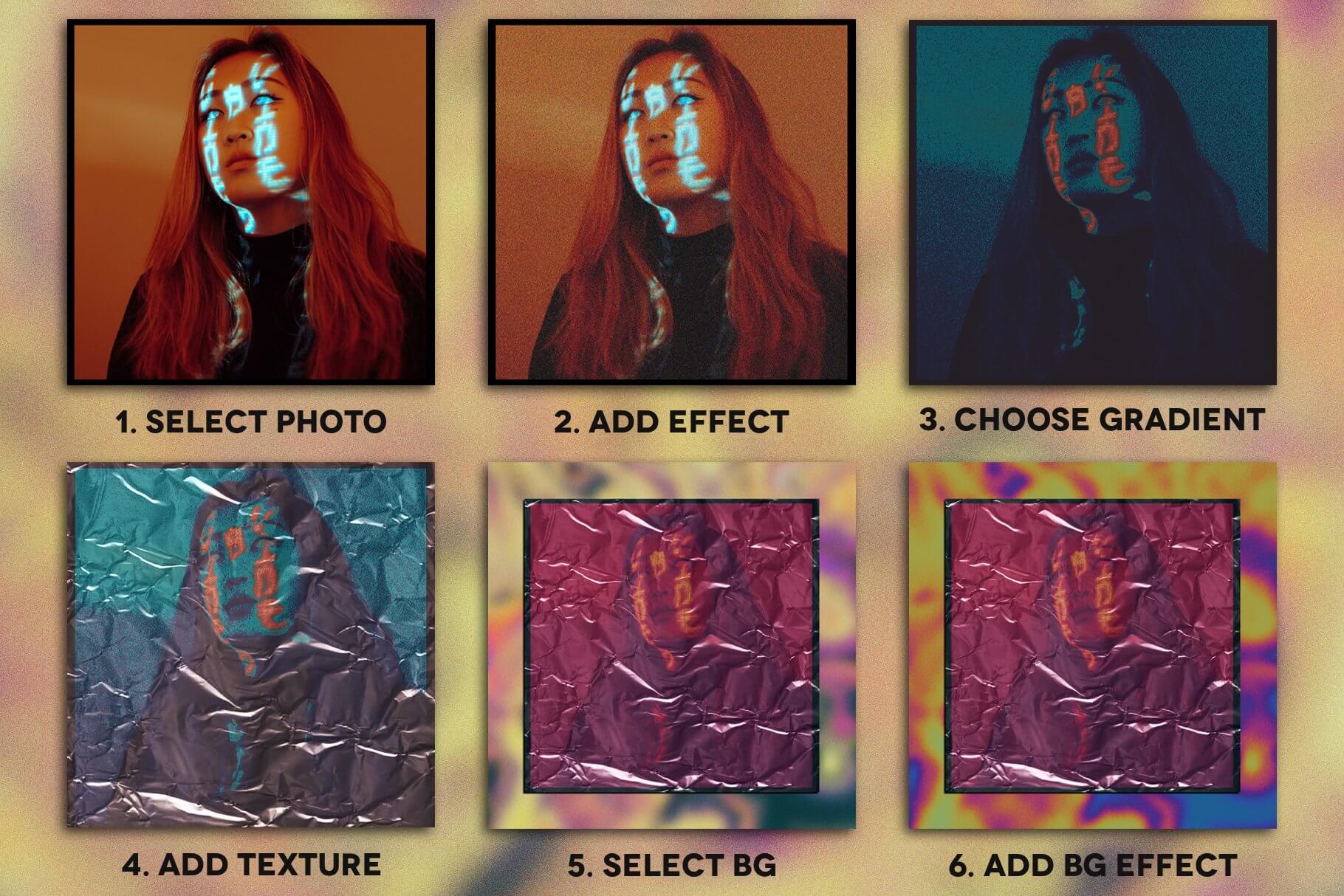 创意渐变塑料FX效果PSD模板