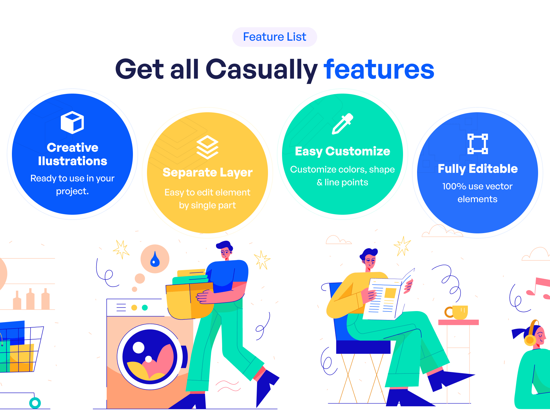 12个休闲日常主题活动插图矢量文件