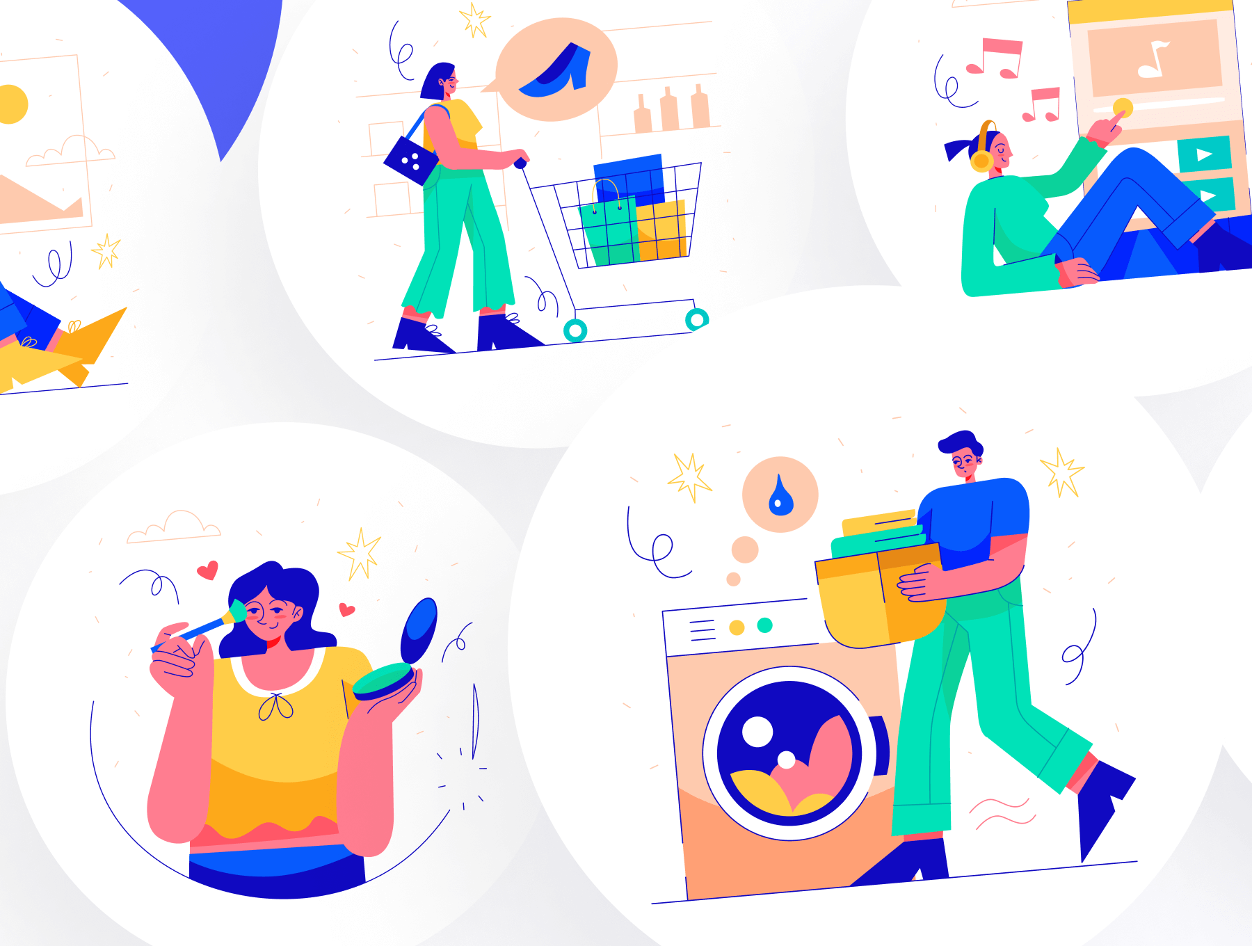 12个休闲日常主题活动插图矢量文件