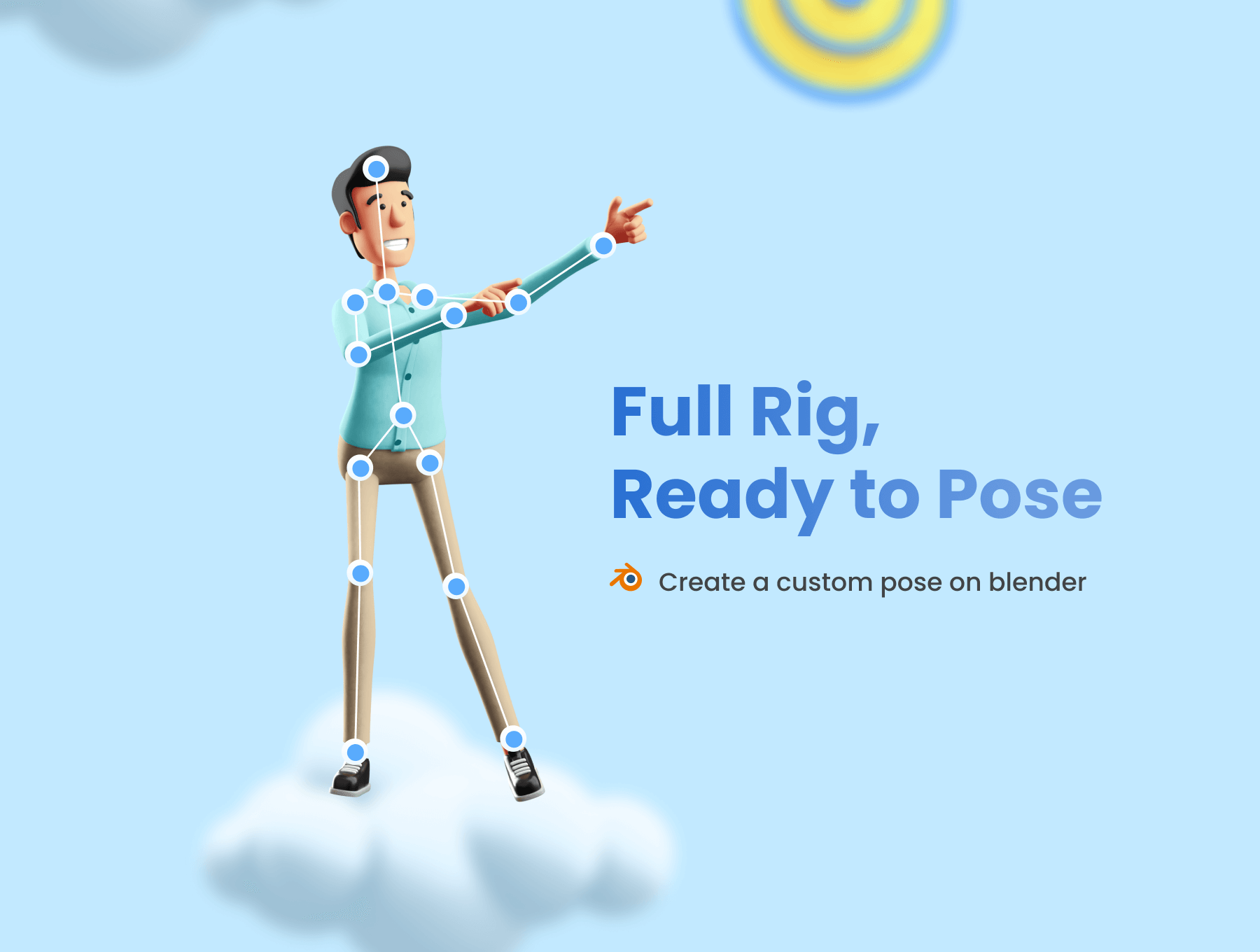 10个完美卡通商业类人物角色3D元素（Blender）