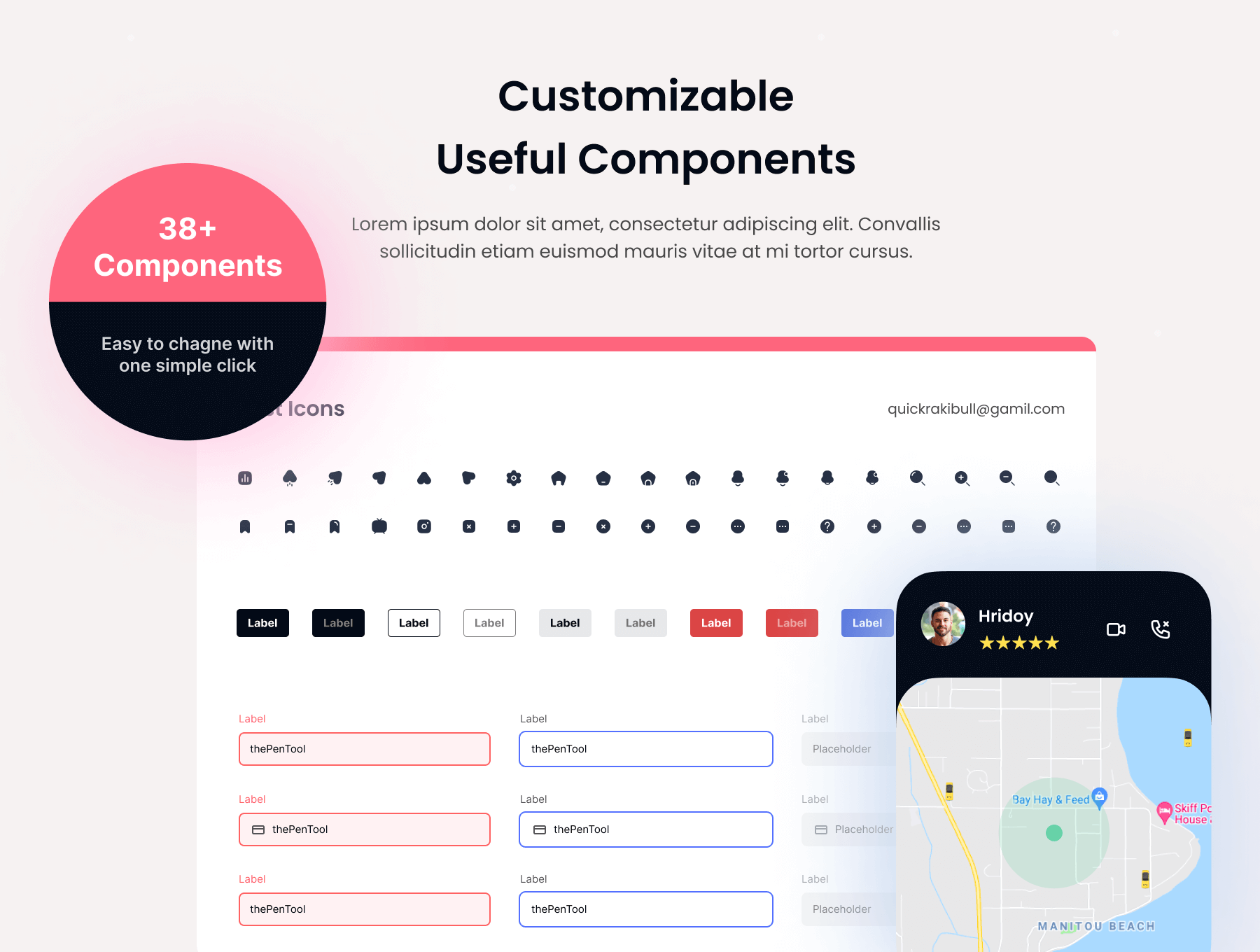 80多个粉色干净简洁租车APP UI界面