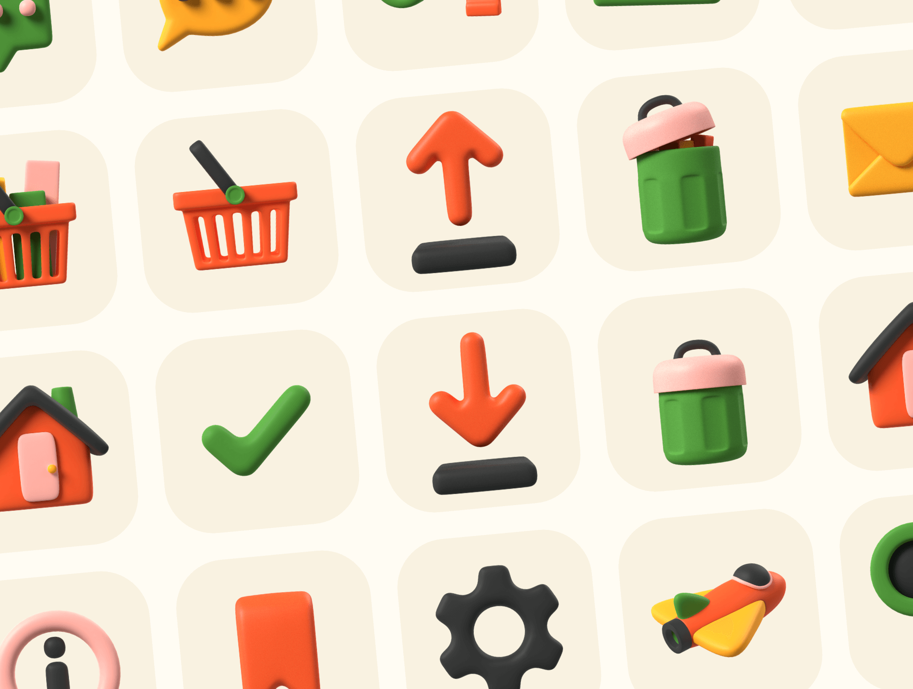 30个多用途趣味风格3D图标素材包（Blender）