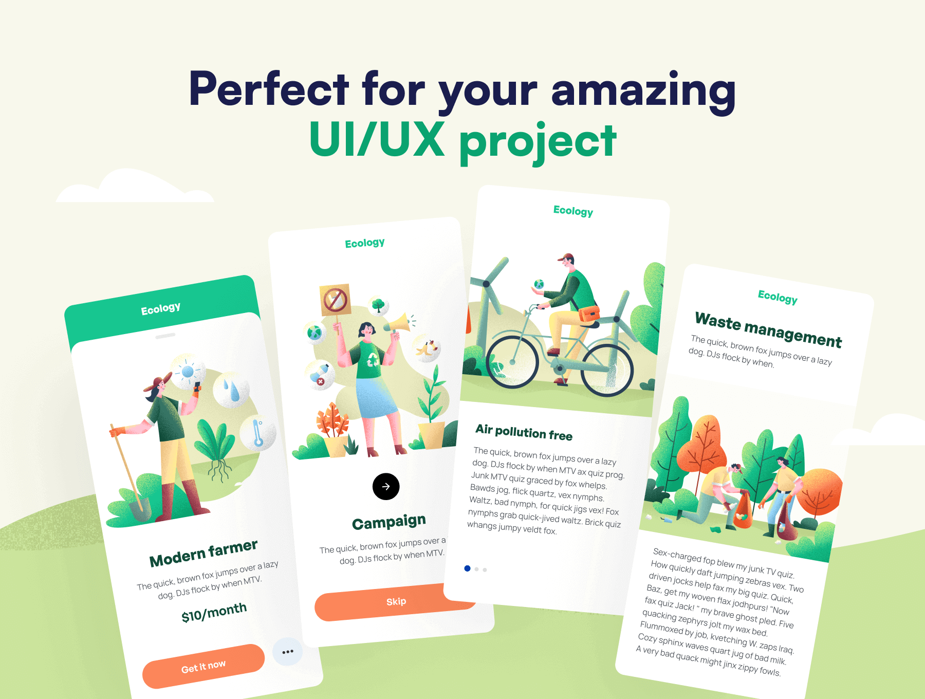 10个绿色生态环保主题矢量插图