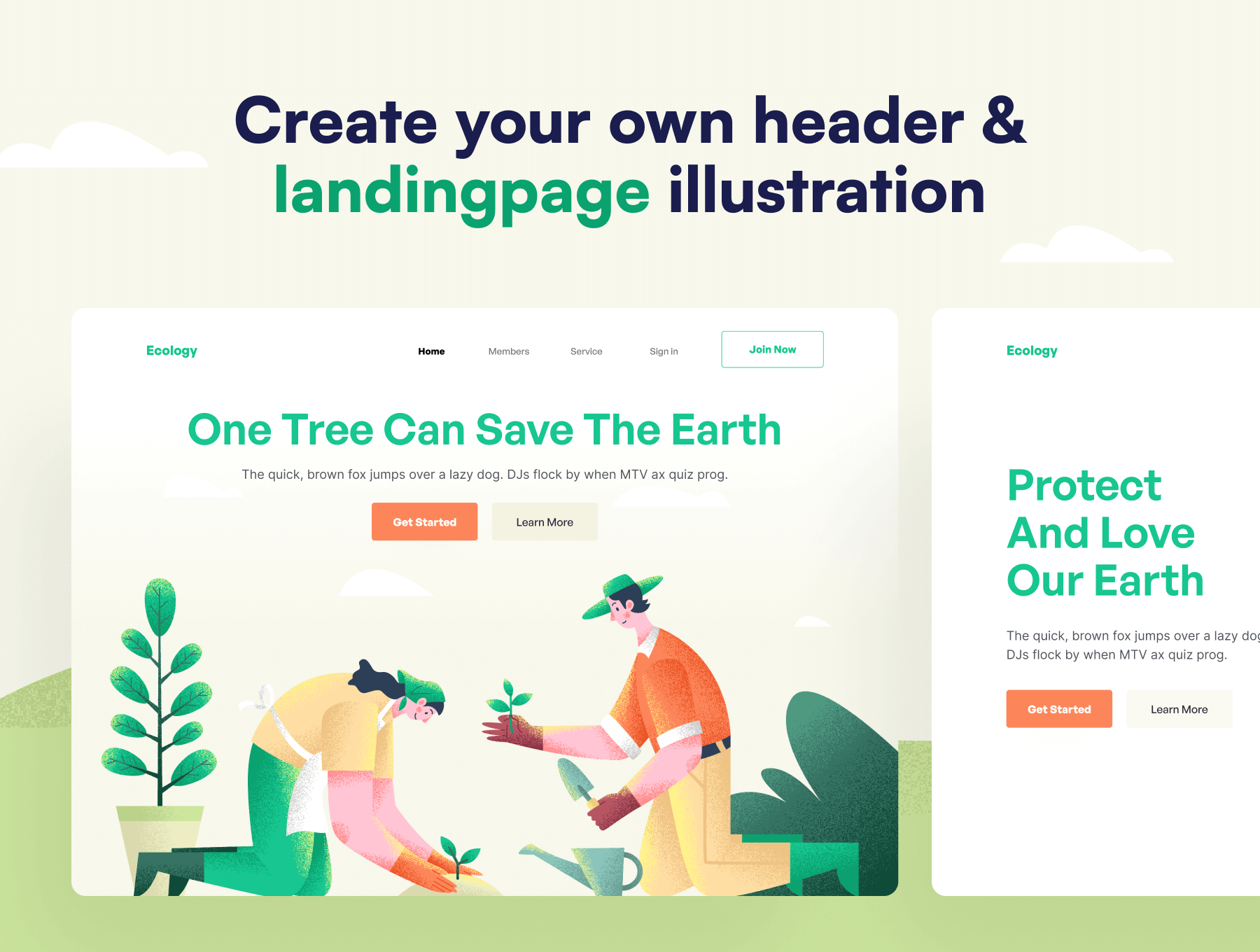 10个绿色生态环保主题矢量插图