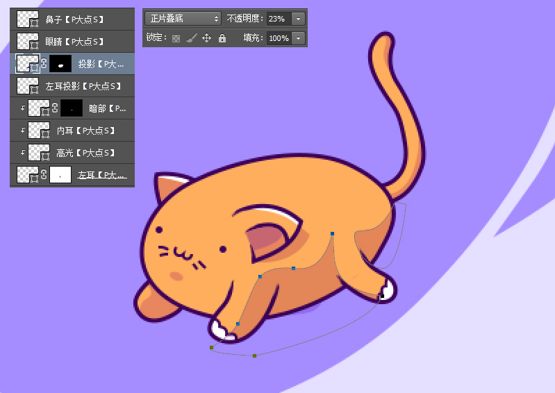 用PS绘制可爱喵星人噪点插画