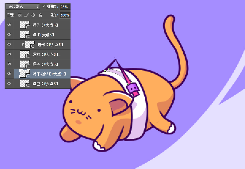 用PS绘制可爱喵星人噪点插画