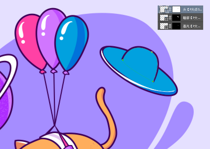 用PS绘制可爱喵星人噪点插画