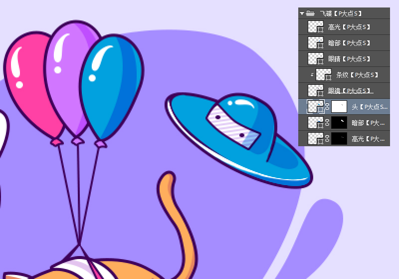 用PS绘制可爱喵星人噪点插画