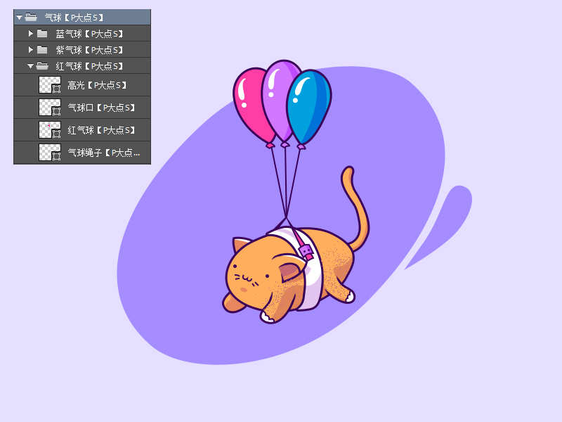 用PS绘制可爱喵星人噪点插画