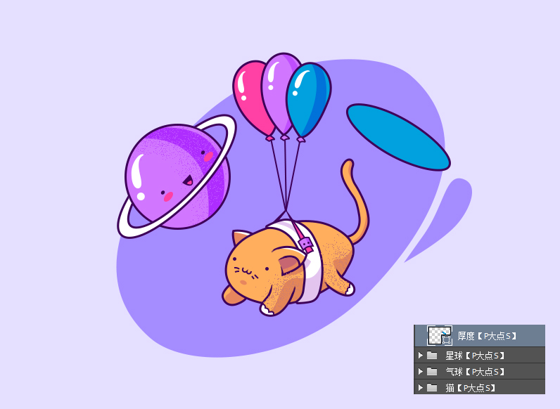 用PS绘制可爱喵星人噪点插画