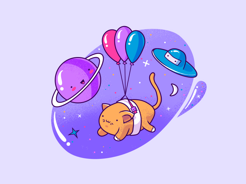 用PS绘制可爱喵星人噪点插画