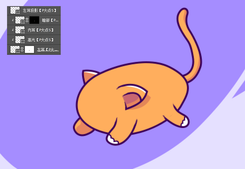 用PS绘制可爱喵星人噪点插画