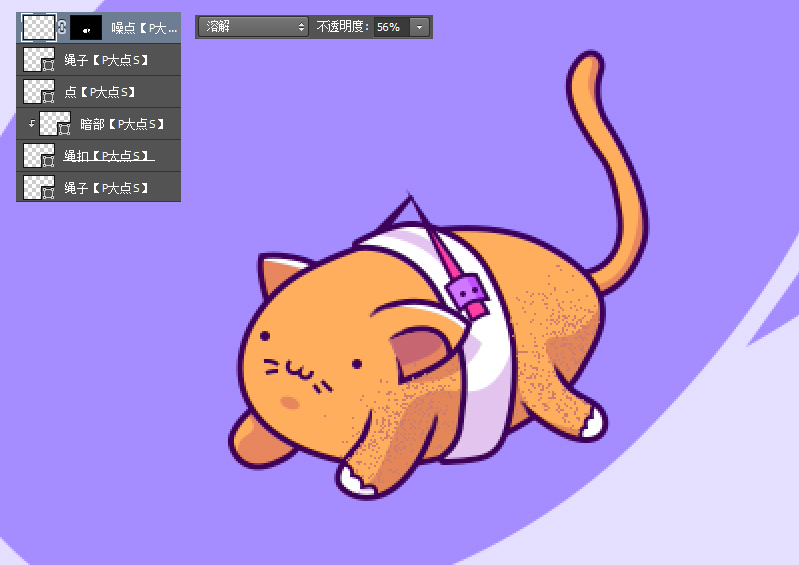 用PS绘制可爱喵星人噪点插画