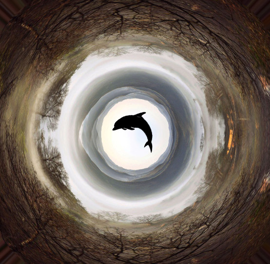 Photoshop极坐标滤镜制作地球全景图