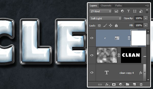 Photoshop制作高反光瓷质文字