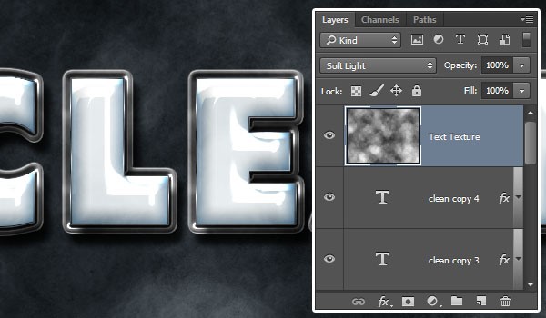 Photoshop制作高反光瓷质文字