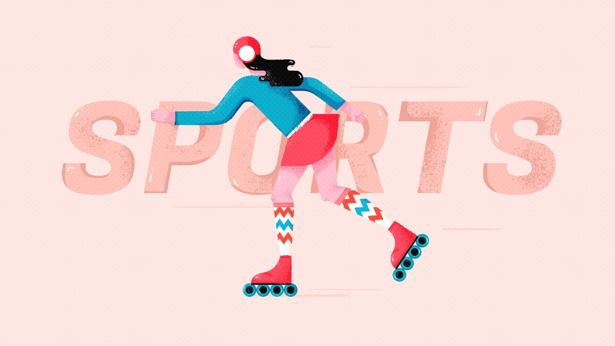 AI+PS绘制扁平滑轮少女风格插画