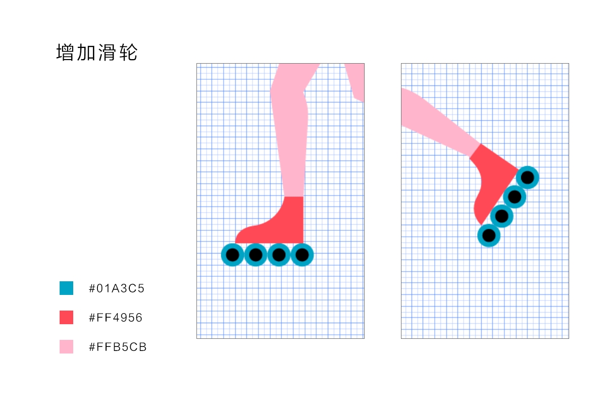 AI+PS绘制扁平滑轮少女风格插画