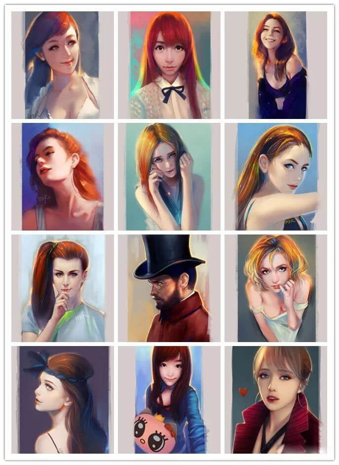 PS零基础手绘头像教程!48G全套打包拿走