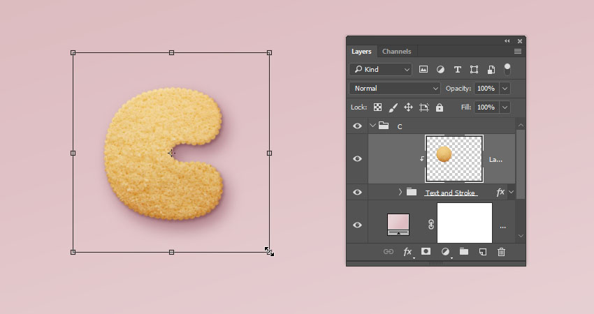 用PS制作美味的饼干字体