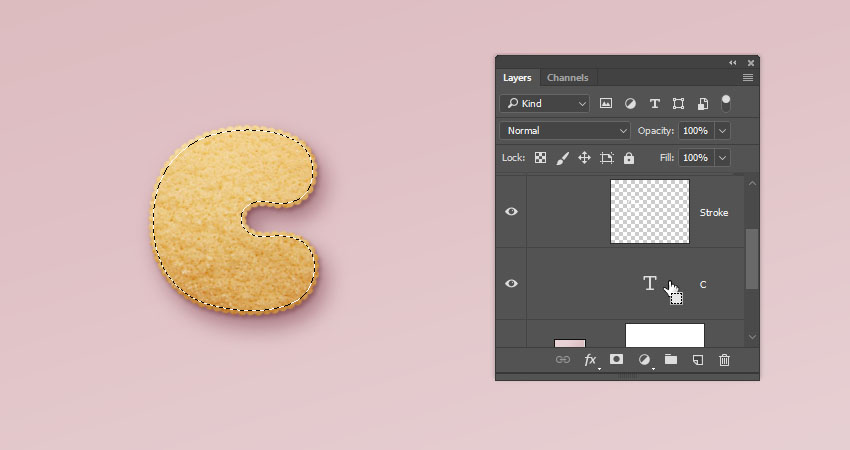 用PS制作美味的饼干字体
