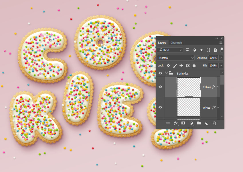 用PS制作美味的饼干字体