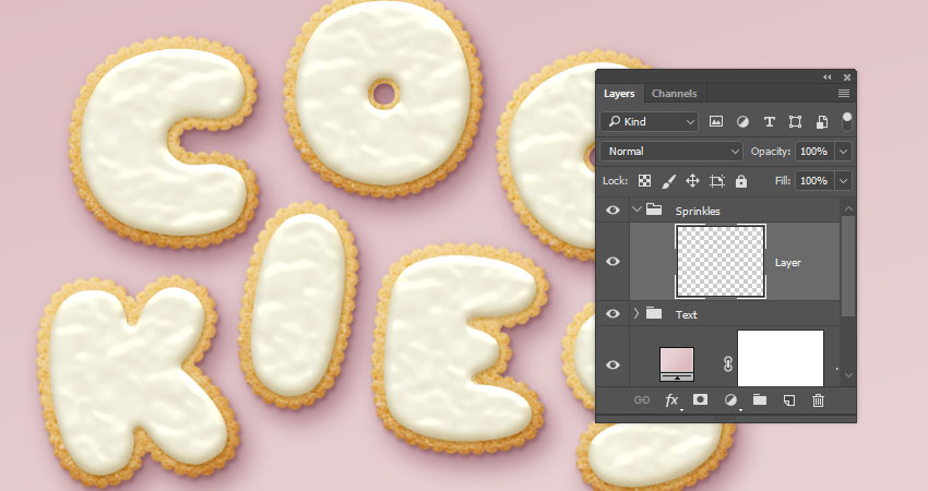 用PS制作美味的饼干字体