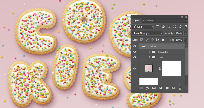 用PS制作美味的饼干字体