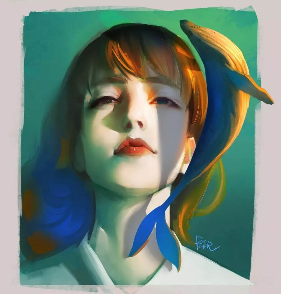 PS零基础手绘头像教程！48G全套打包拿走