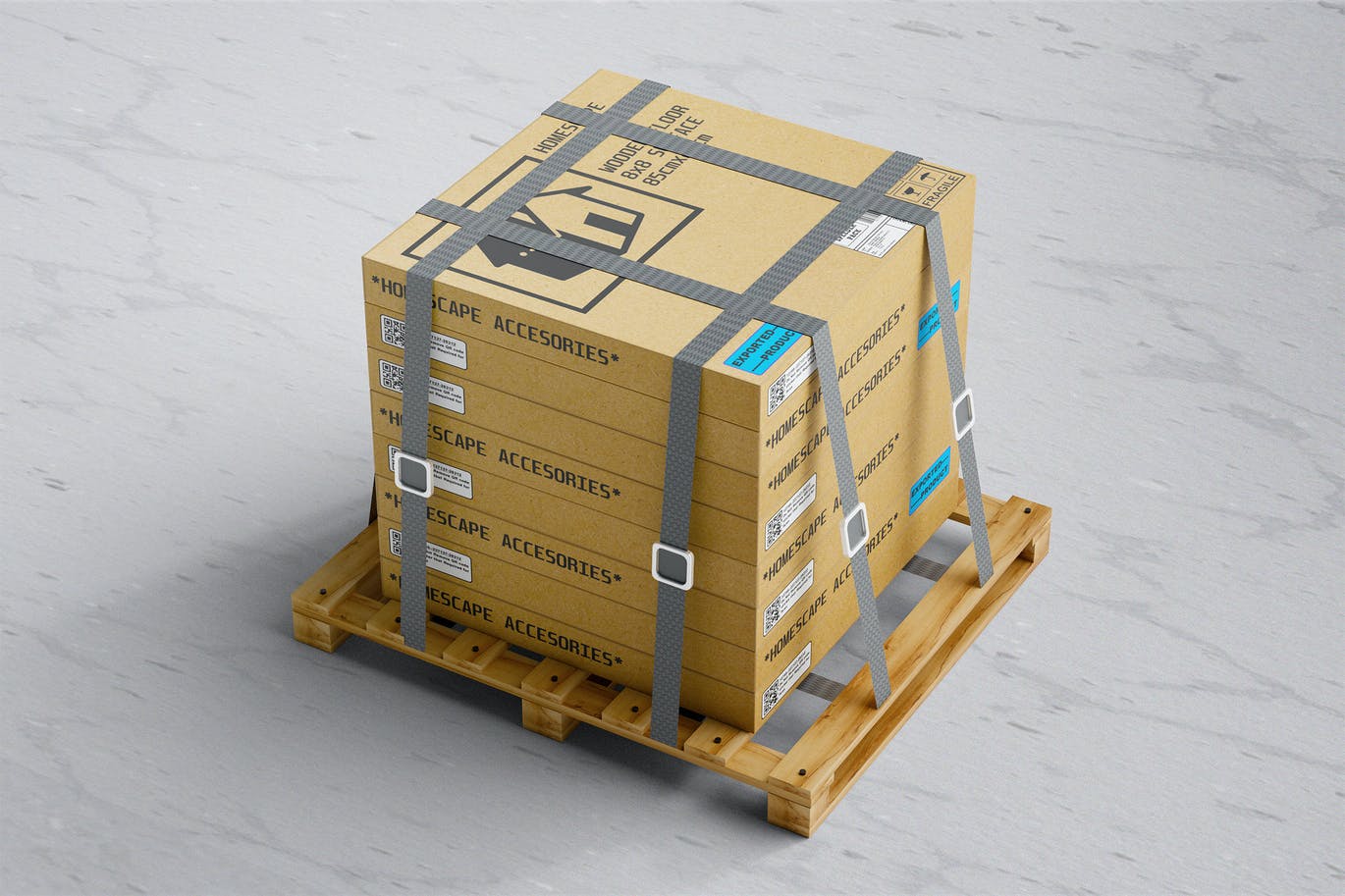 纸板大包装模型PSD样机