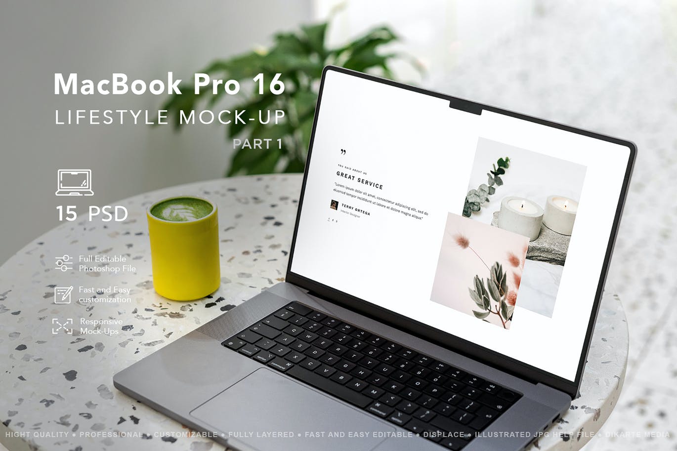 图片效果逼真的MacBook Pro 2021样机（PSD）