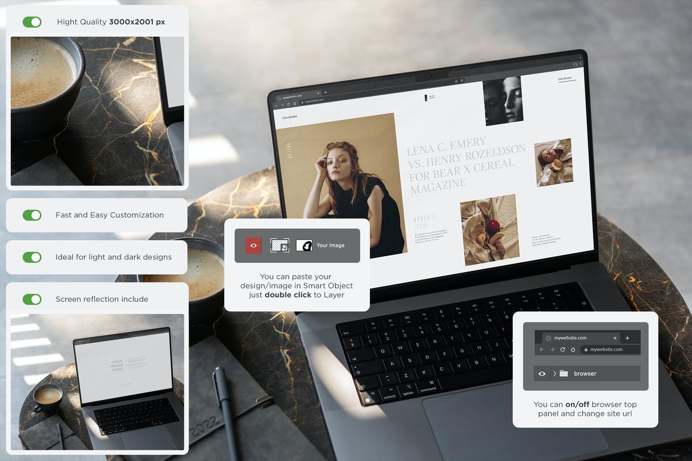 图片效果逼真的MacBook Pro 2021样机（PSD）