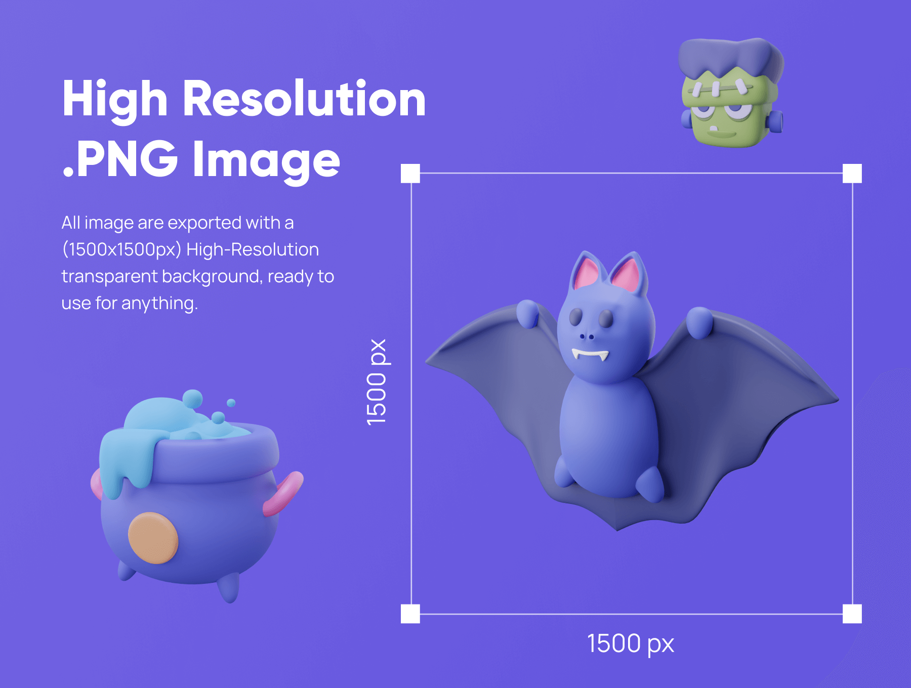 20个万圣节主题3D图标素材包（Blender）