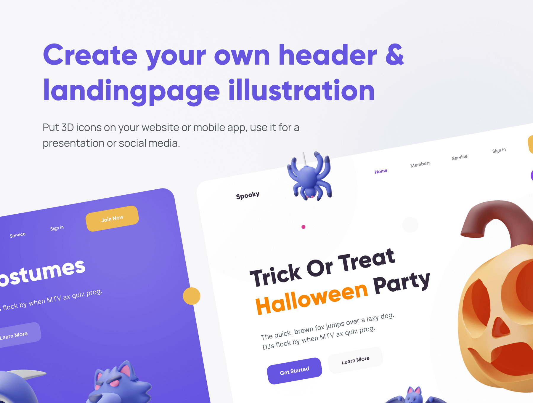 20个万圣节主题3D图标素材包（Blender）