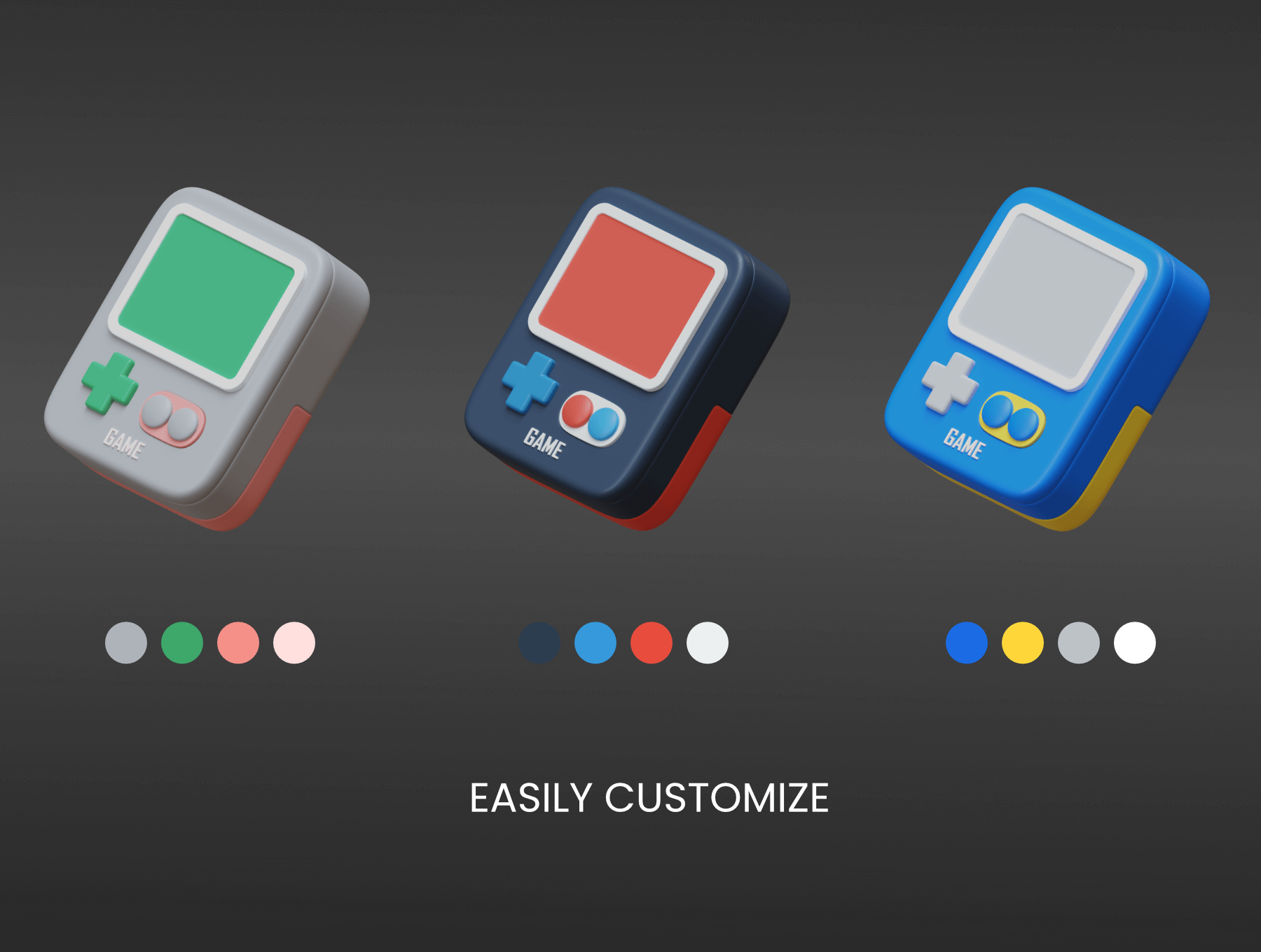 13个黑色调可爱逼真3D图标