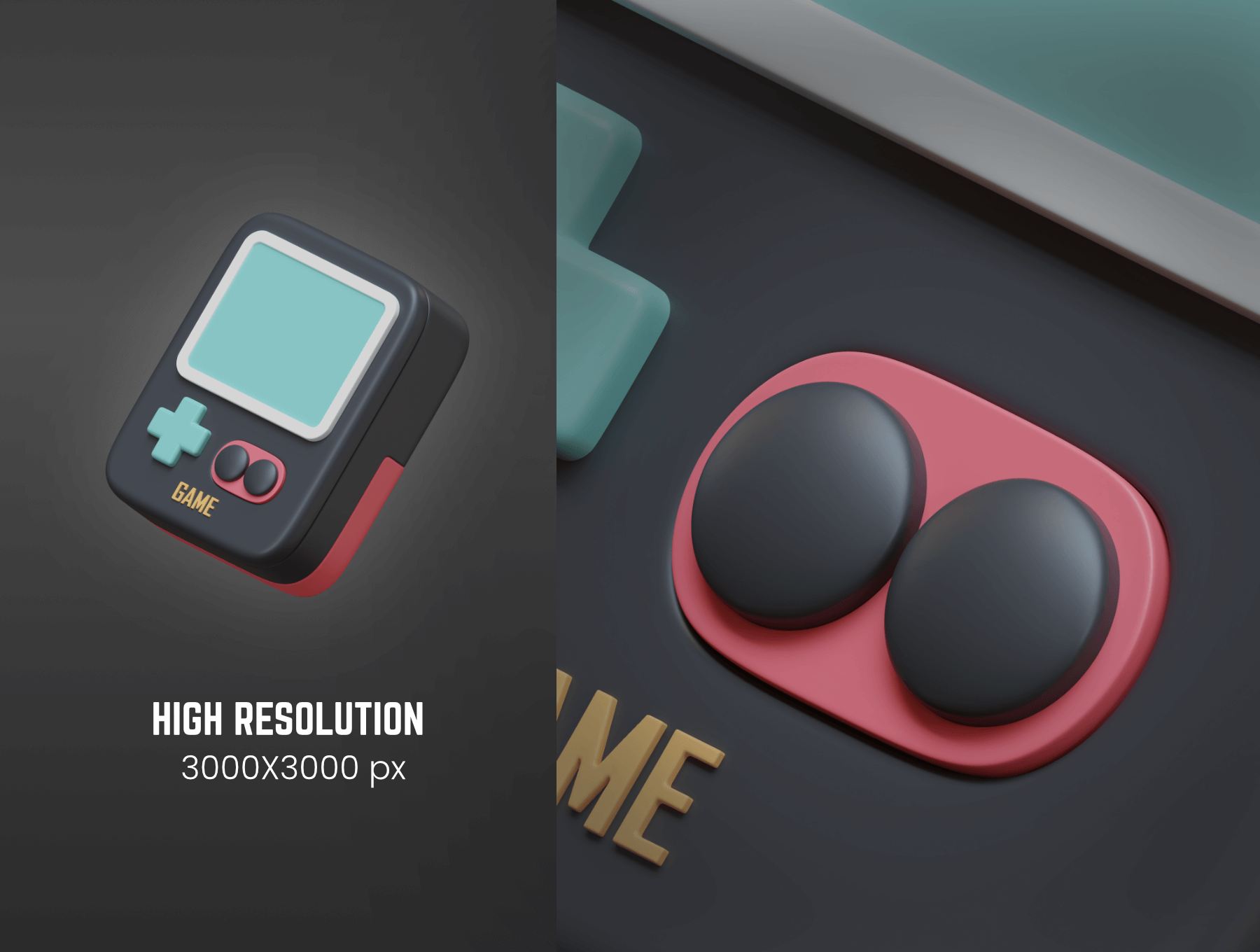 13个黑色调可爱逼真3D图标