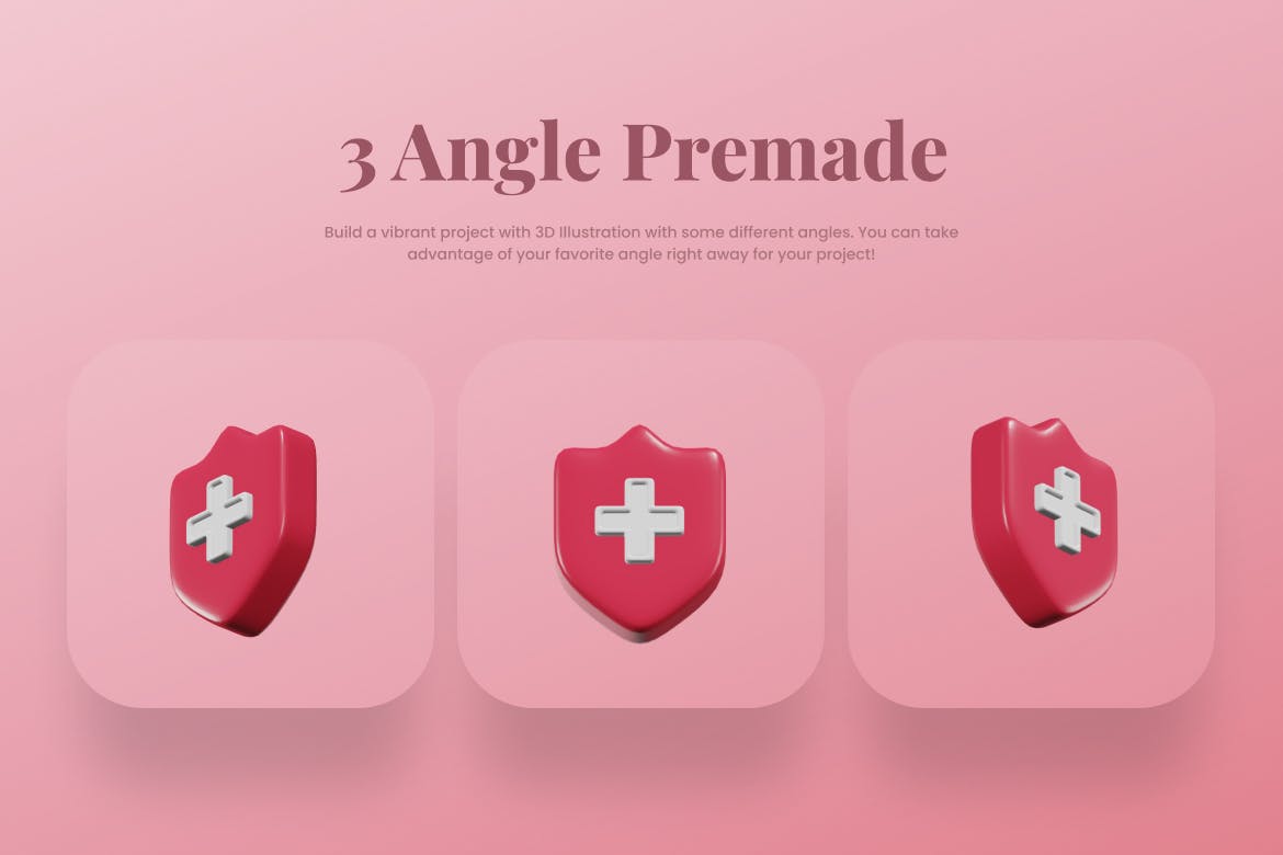 Blender红色医疗3D图标元素模型