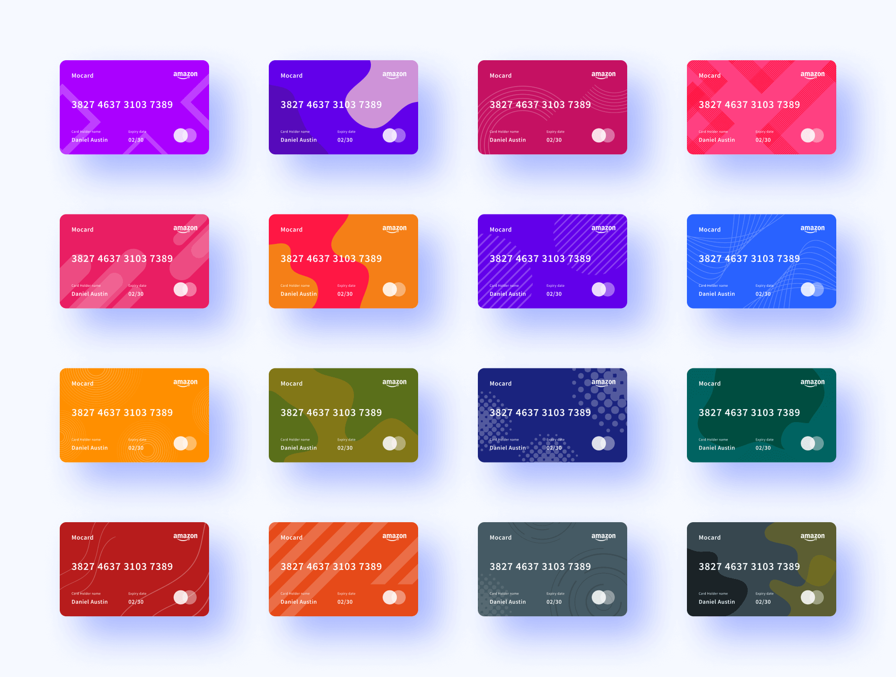 150个风格绚丽的电子钱包银行卡片