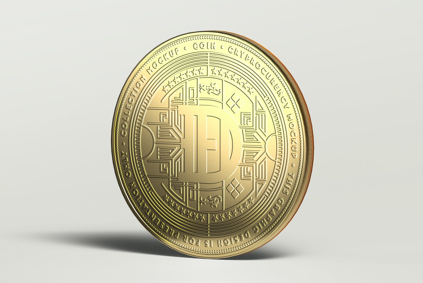 金色不同角度硬币奖牌样机PSD模型