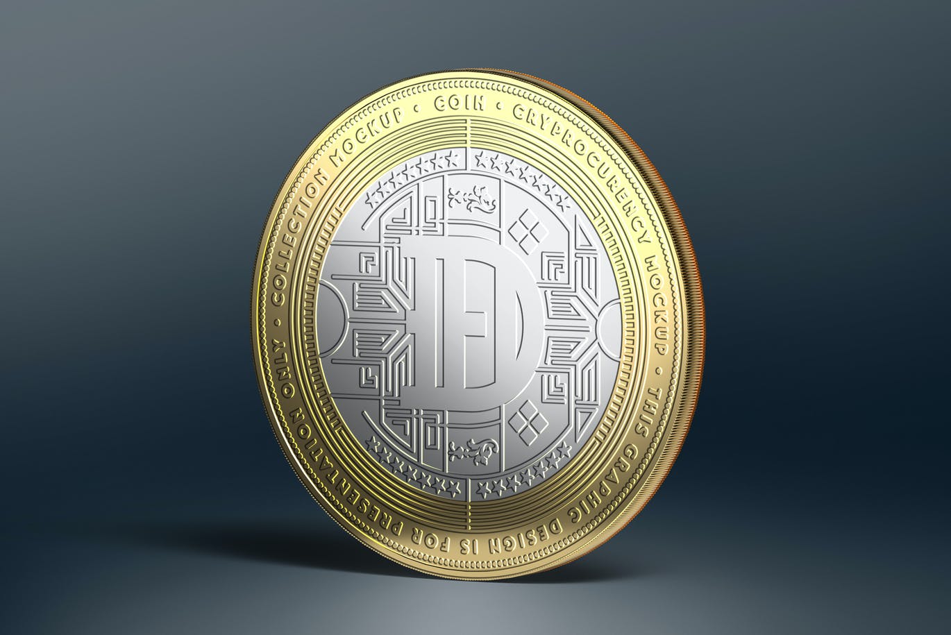 金色不同角度硬币奖牌样机PSD模型