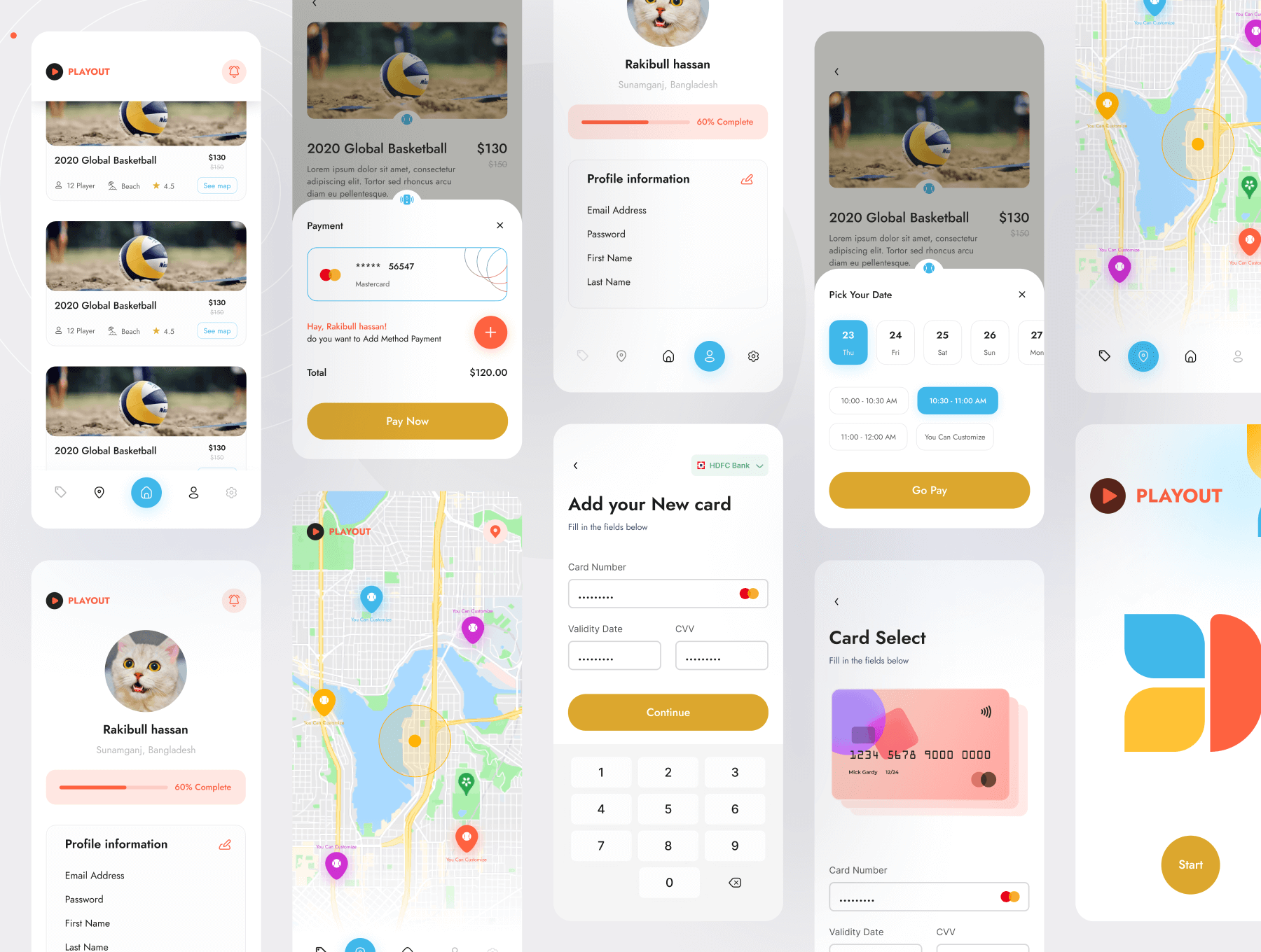 46个简洁五人制足球主题APP UI界面