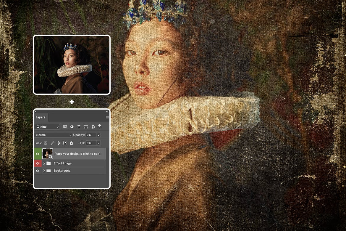 PS一键生成高品质复古质感老照片效果