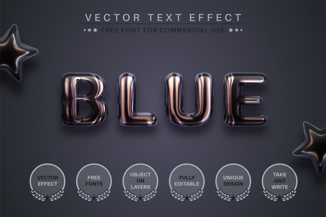 一键生成AI暗色金属文字样式矢量效果