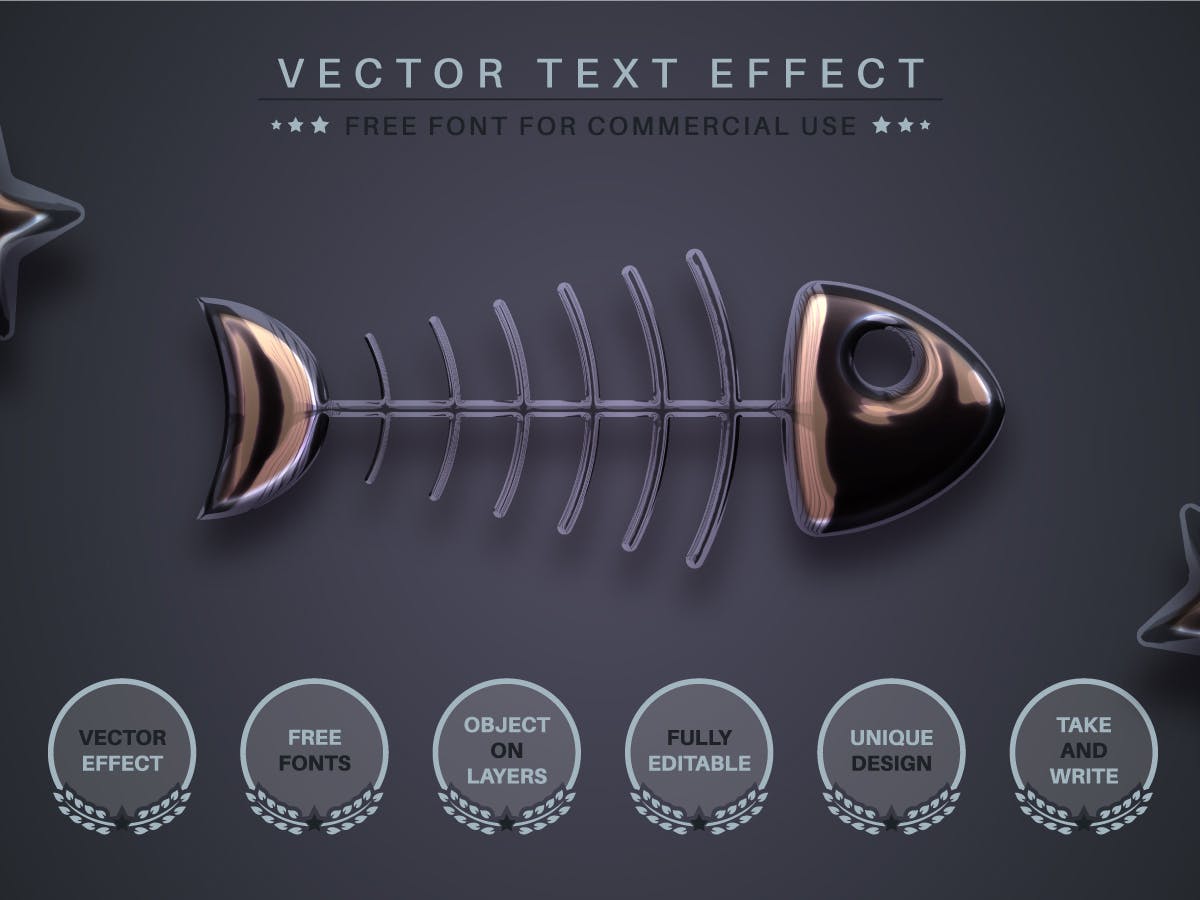 一键生成AI暗色金属文字样式矢量效果