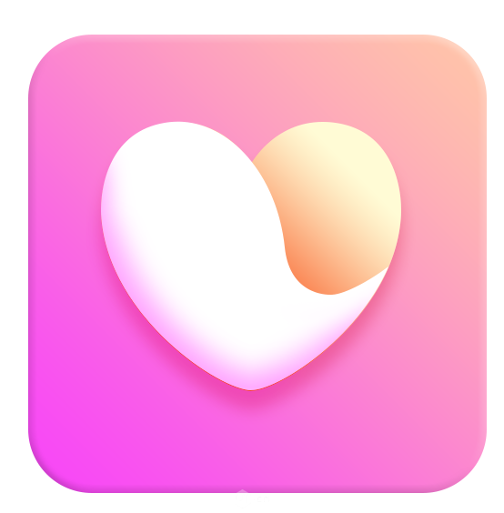 PS设计紫色渐变背景心形图标
