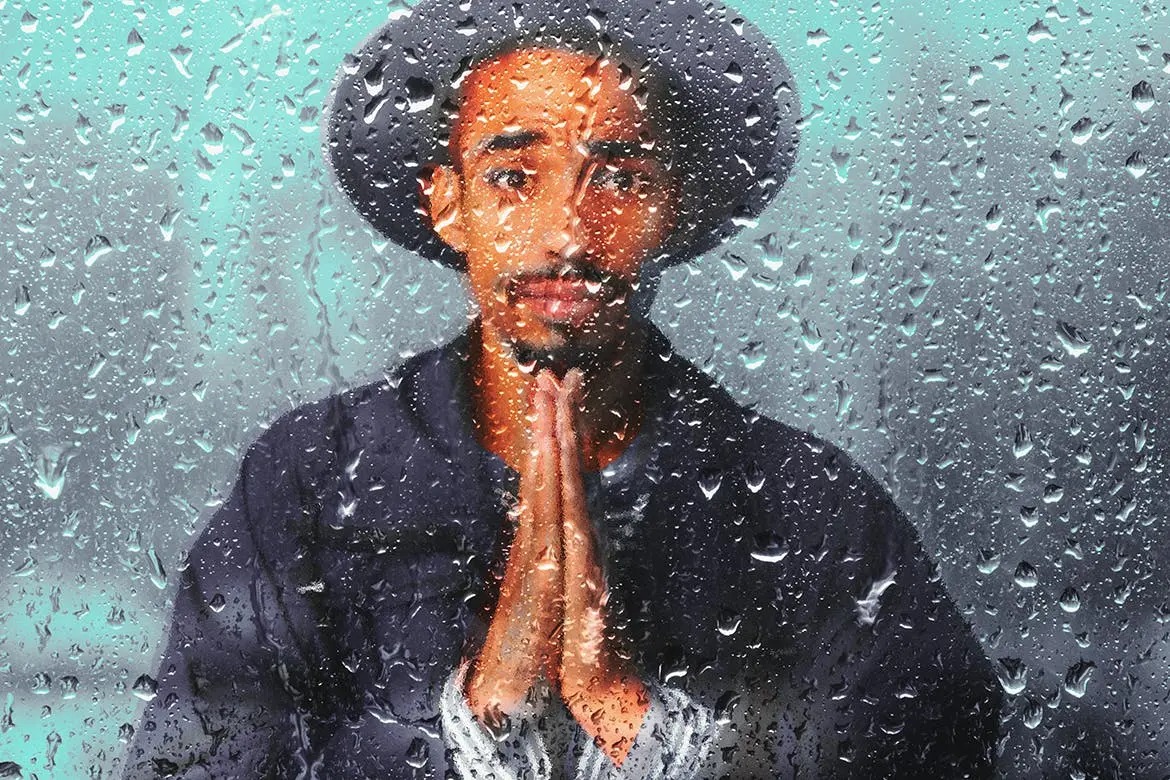 PS一键生成真实雨滴磨砂照片效果