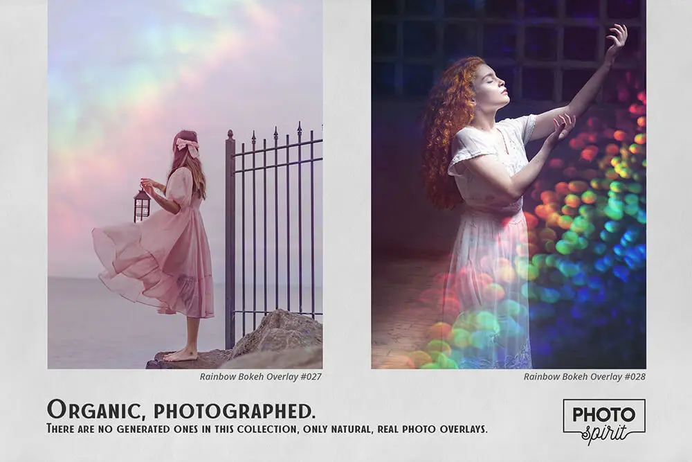 彩虹散景照片叠层JPG图片素材